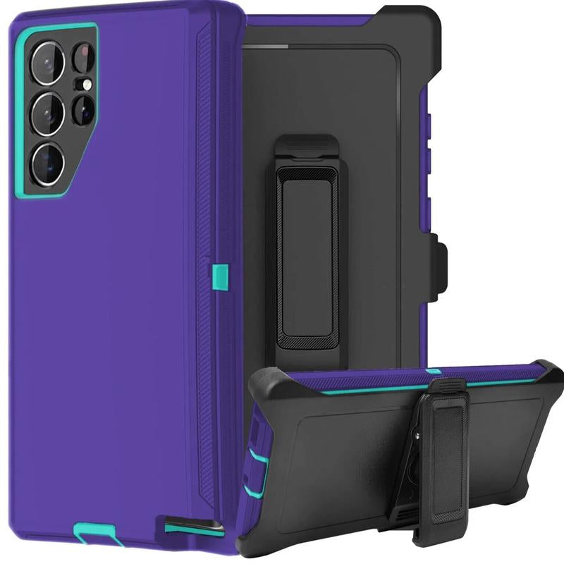 Rugged Defender Case for Samsung Galaxy S25 / S25+Plus / S25 Ultra / Shockproof Heavy Duty Protection Case with Belt Clip Phonecase