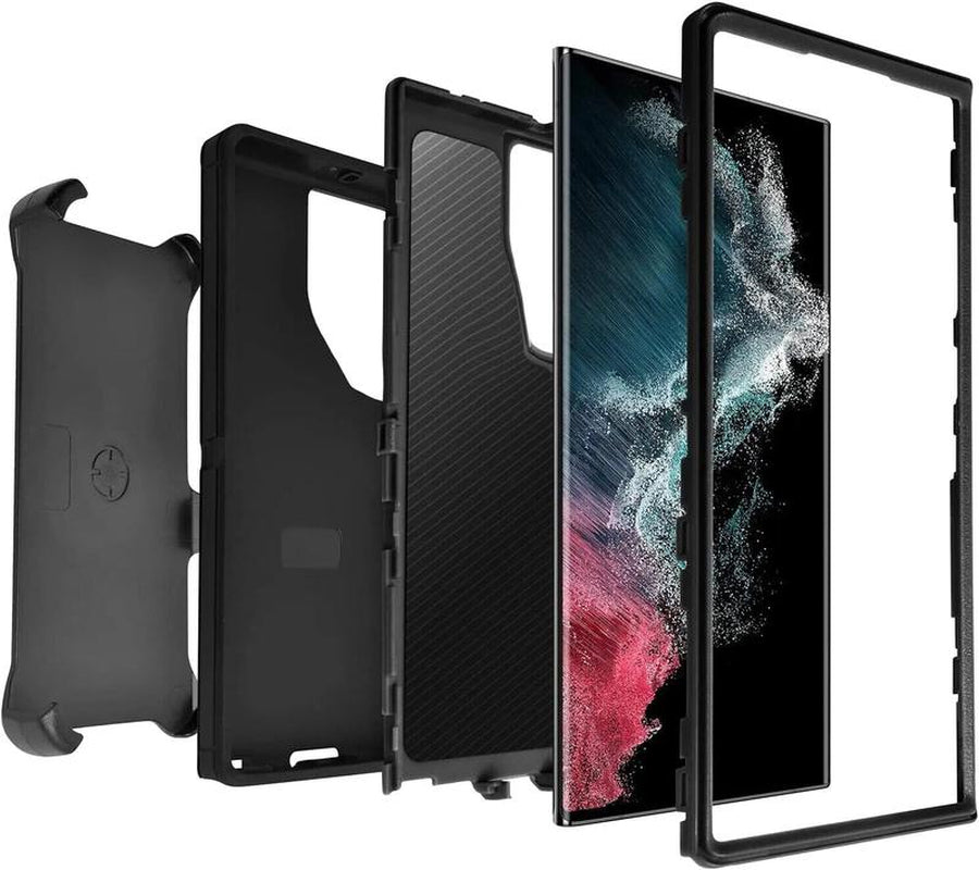 Rugged Defender Case for Samsung Galaxy S25 / S25+Plus / S25 Ultra / Shockproof Heavy Duty Protection Case with Belt Clip Phonecase