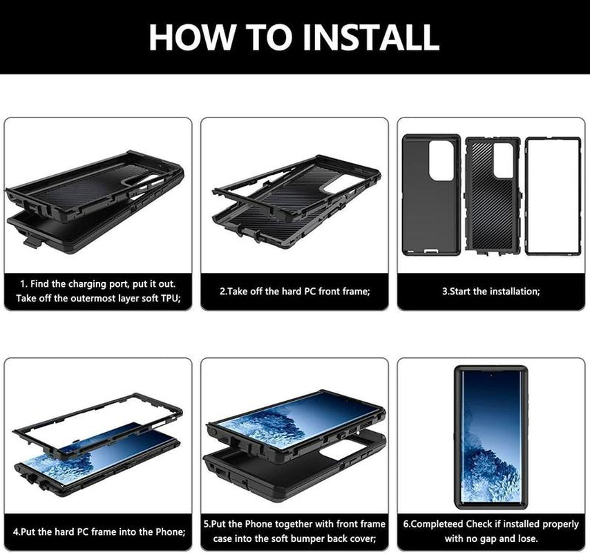 Rugged Defender Case for Samsung Galaxy S25 / S25+Plus / S25 Ultra / Shockproof Heavy Duty Protection Case with Belt Clip Phonecase