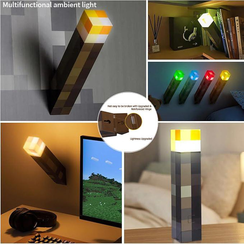 Upgraded Pixel Torch Night Light – USB Pluggable LED Wall Lamp | Handheld Flashlight for Kids Room, Holiday Party & Creative Home Decor