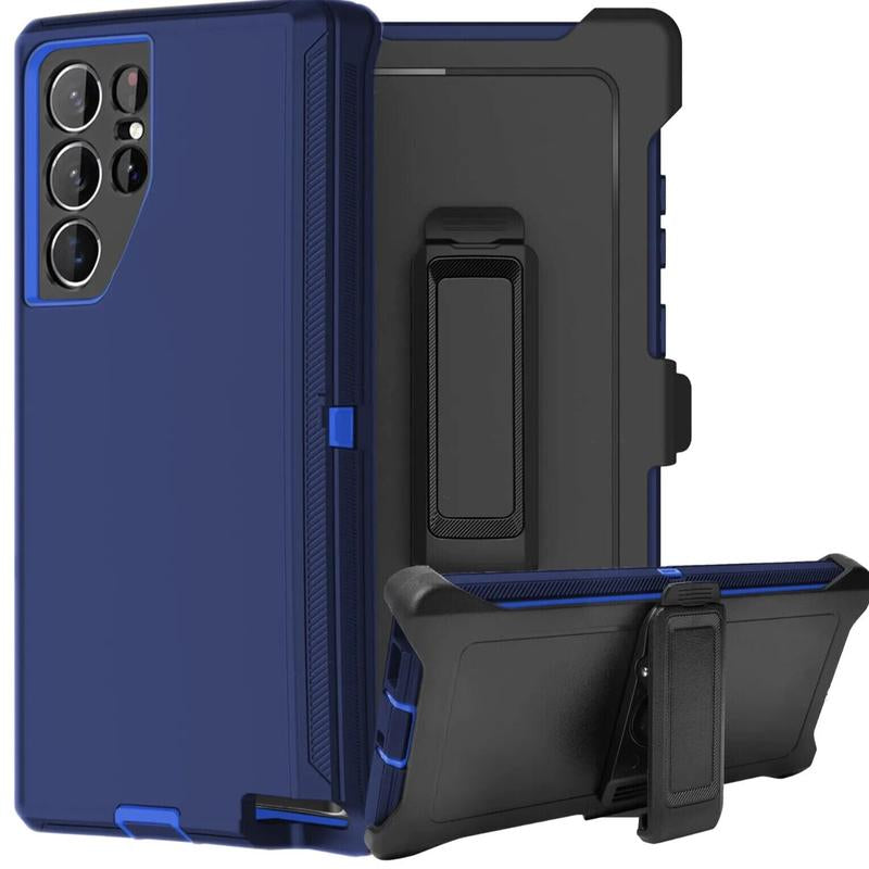 Rugged Defender Case for Samsung Galaxy S25 / S25+Plus / S25 Ultra / Shockproof Heavy Duty Protection Case with Belt Clip Phonecase