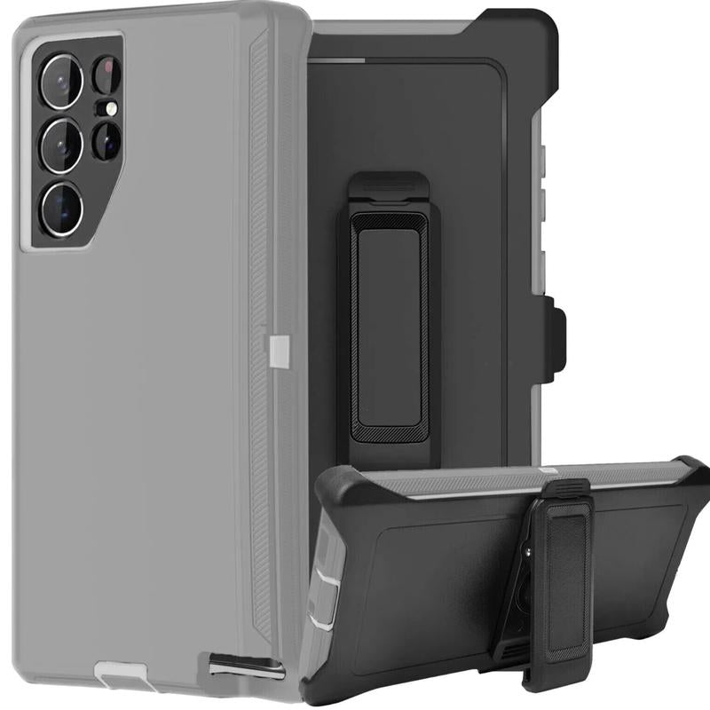 Rugged Defender Case for Samsung Galaxy S25 / S25+Plus / S25 Ultra / Shockproof Heavy Duty Protection Case with Belt Clip Phonecase