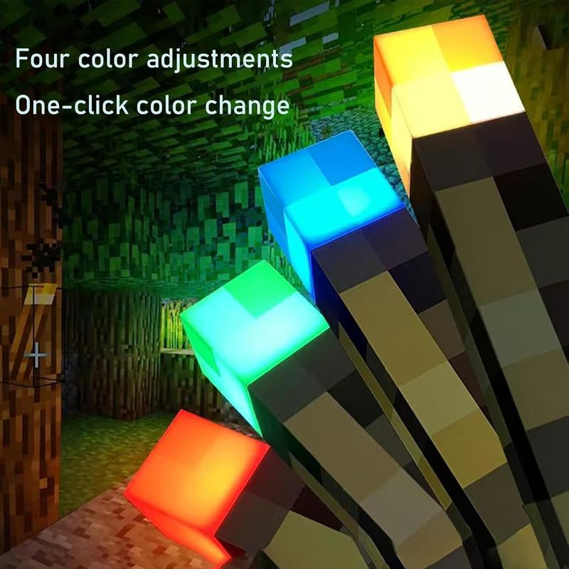 Upgraded Pixel Torch Night Light – USB Pluggable LED Wall Lamp | Handheld Flashlight for Kids Room, Holiday Party & Creative Home Decor