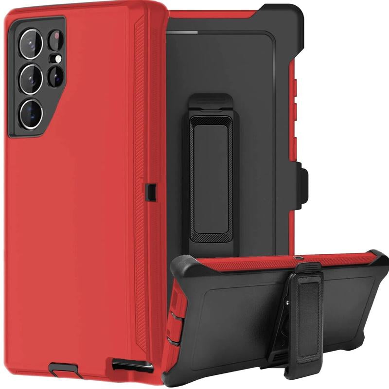 Rugged Defender Case for Samsung Galaxy S25 / S25+Plus / S25 Ultra / Shockproof Heavy Duty Protection Case with Belt Clip Phonecase