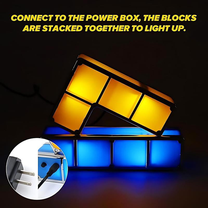 【Hot Selling Gift】7 PCS Stackable Night Light 3D Puzzles Toy 7 Colors Magic Blocks Induction Interlocking LED Novelty Desk Lamp Lighting DIY for Teens and Adults Home Deco Great Gift for Birthday