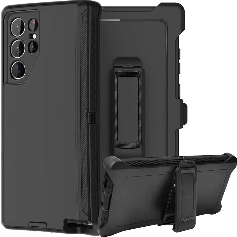 Rugged Defender Case for Samsung Galaxy S25 / S25+Plus / S25 Ultra / Shockproof Heavy Duty Protection Case with Belt Clip Phonecase