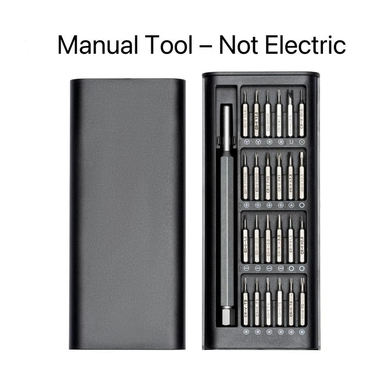 (Non-Electric)24-In-1 Mini Screwdriver (Non-Electric)Set – Manual (Non-Electric)For Phones, Laptops, Glasses, Toys & Household Repair