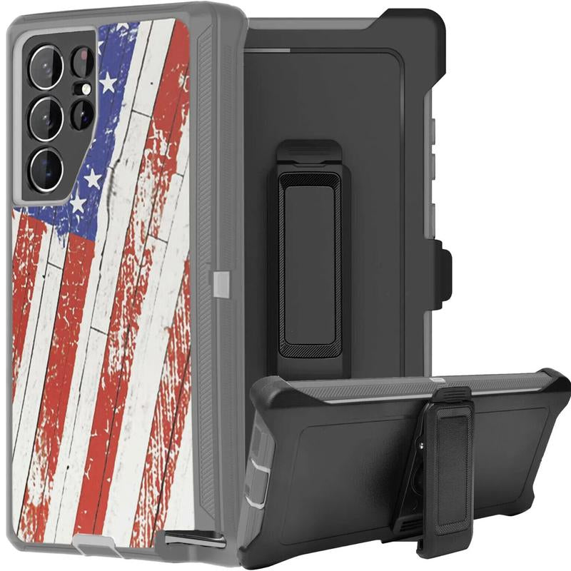 Rugged Defender Case for Samsung Galaxy S25 / S25+Plus / S25 Ultra / Shockproof Heavy Duty Protection Case with Belt Clip Phonecase