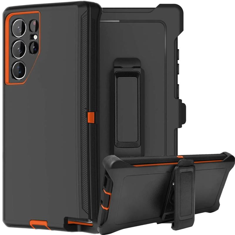 Rugged Defender Case for Samsung Galaxy S25 / S25+Plus / S25 Ultra / Shockproof Heavy Duty Protection Case with Belt Clip Phonecase