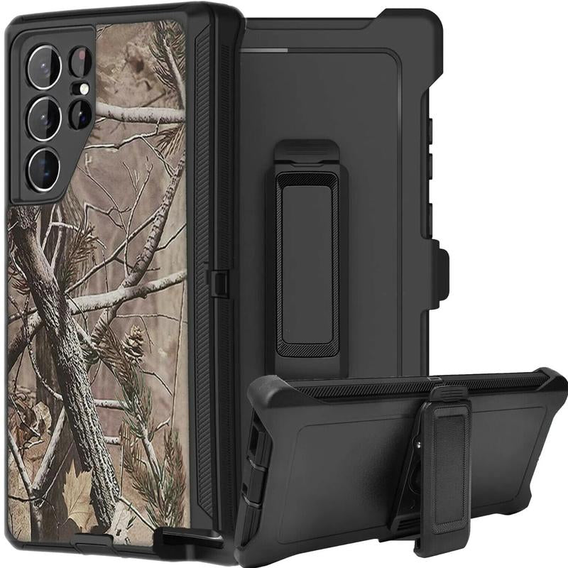 Rugged Defender Case for Samsung Galaxy S25 / S25+Plus / S25 Ultra / Shockproof Heavy Duty Protection Case with Belt Clip Phonecase