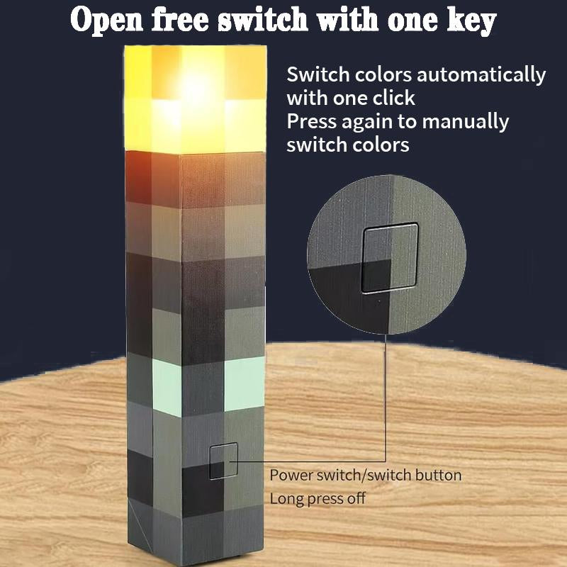 Upgraded Pixel Torch Night Light – USB Pluggable LED Wall Lamp | Handheld Flashlight for Kids Room, Holiday Party & Creative Home Decor