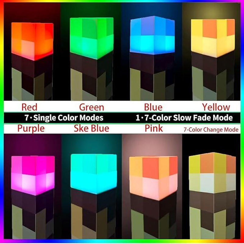 Upgraded Pixel Torch Night Light – USB Pluggable LED Wall Lamp | Handheld Flashlight for Kids Room, Holiday Party & Creative Home Decor