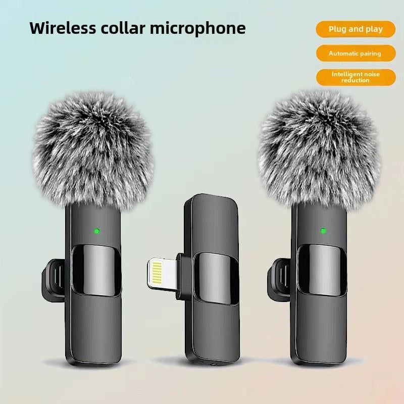2 Pcs Wireless Lavalier Microphones for Iphone, Android, Ipad - Mini Wireless Clip-On Microphones Crystal Clear Sound Quality for Recording, Live Streaming,Vlog