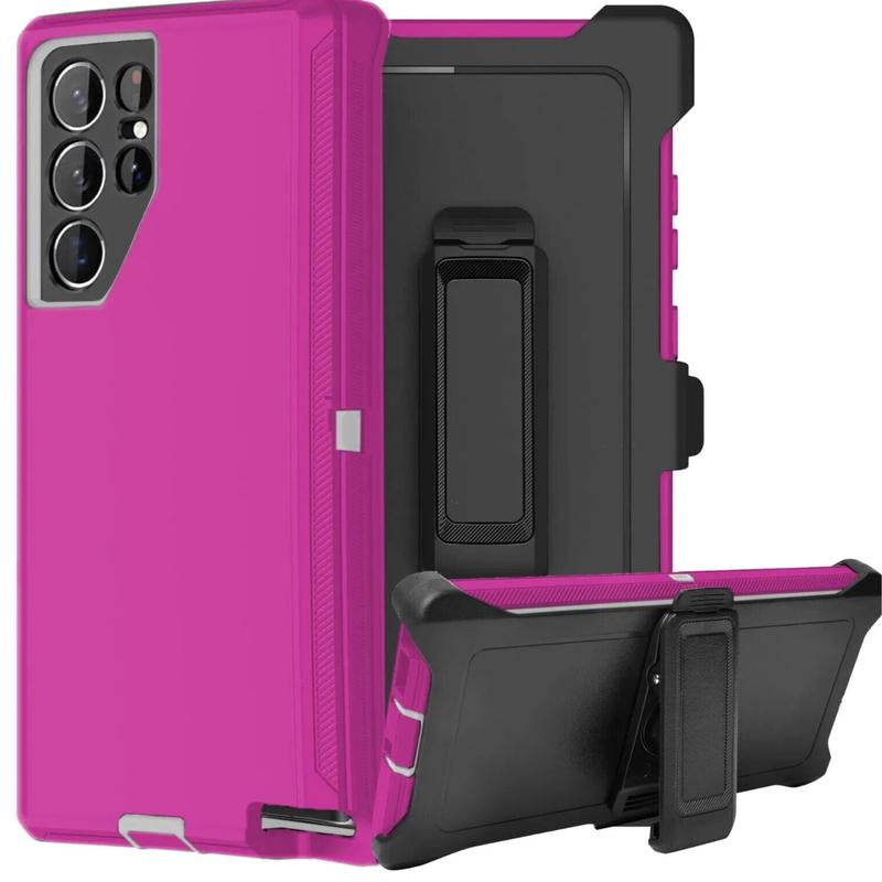 Rugged Defender Case for Samsung Galaxy S25 / S25+Plus / S25 Ultra / Shockproof Heavy Duty Protection Case with Belt Clip Phonecase